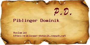 Piblinger Dominik névjegykártya